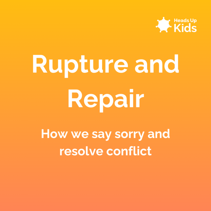 Rupture and Repair – How we say sorry and resolve conflict