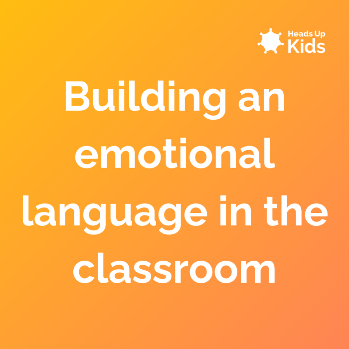 Building an emotional language in the classroom