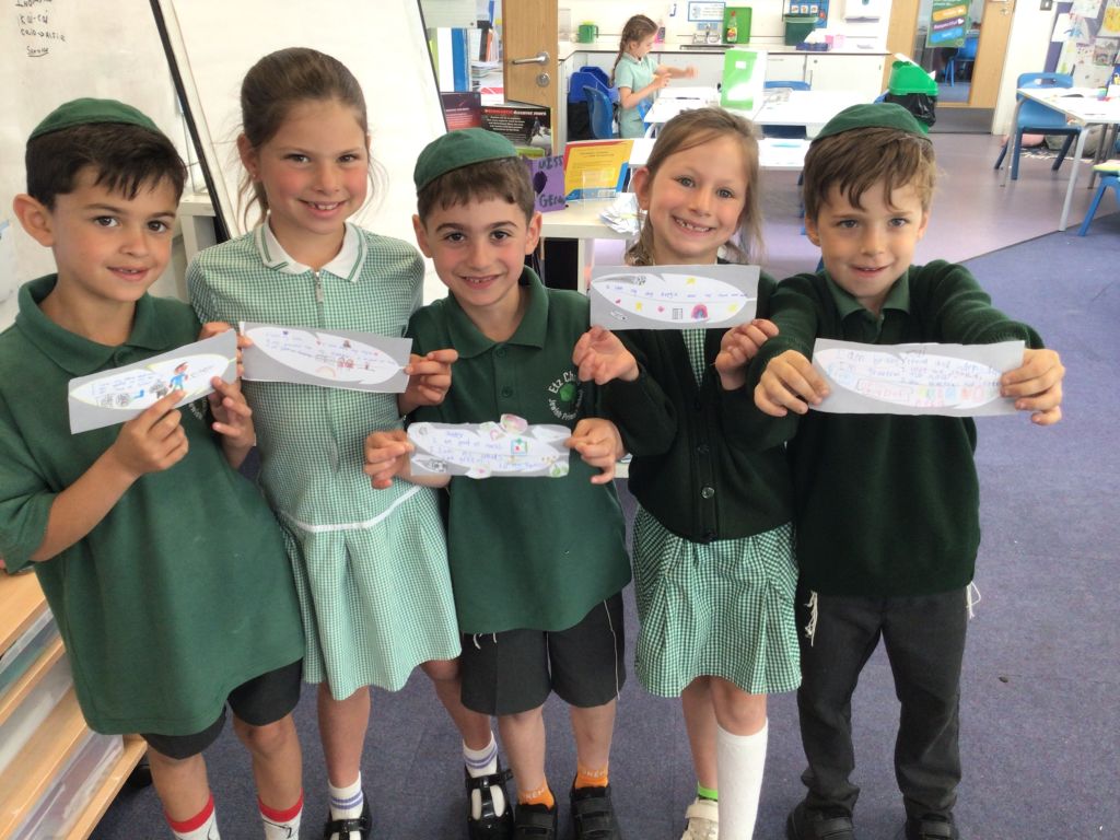 Etz Chaim pupils with feather activity